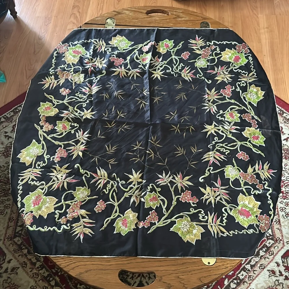 Vintage Exotic Floral Print Scarf